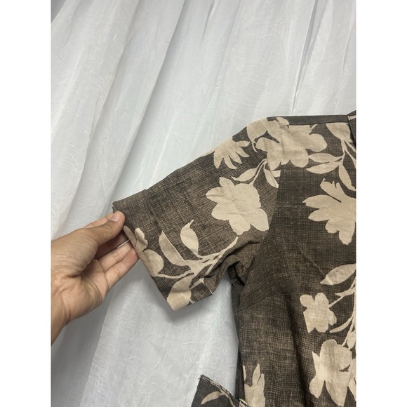 Spartina 449 Floral Button Front Midi Dress Belted Short Sleeve Boho Cottagecore - Picture 8 of 12